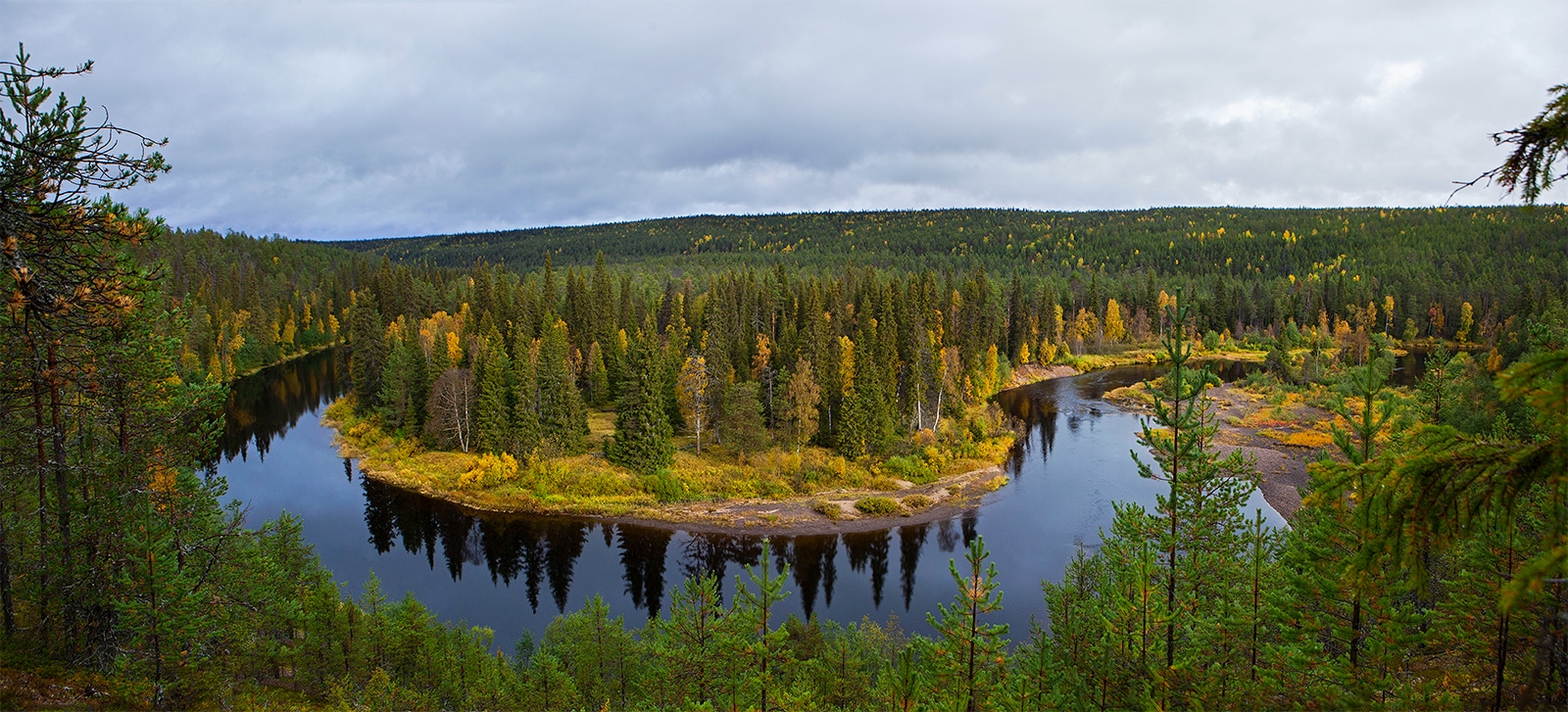Metsää ja vesistöä.